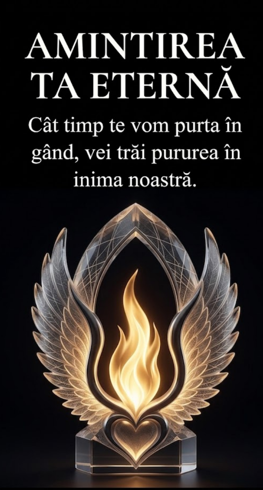 Felinar Personalizat cu incarcare Solara - Mesaj IN MEMORIA - 14x14x28cm