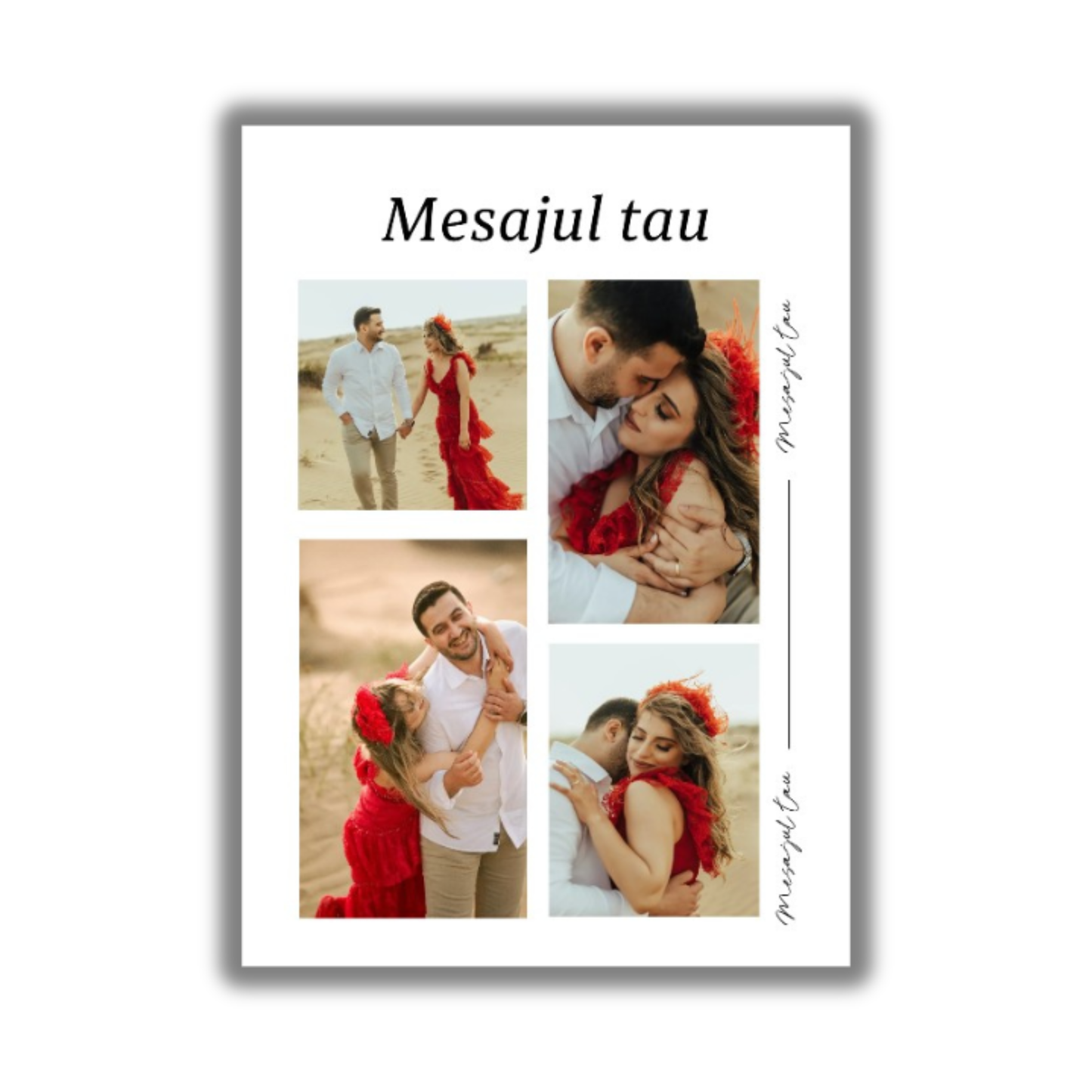 TABLOU Colaj Personalizat cu Nume și Mesaj Personalizat, Povestea Voastră în Imagini