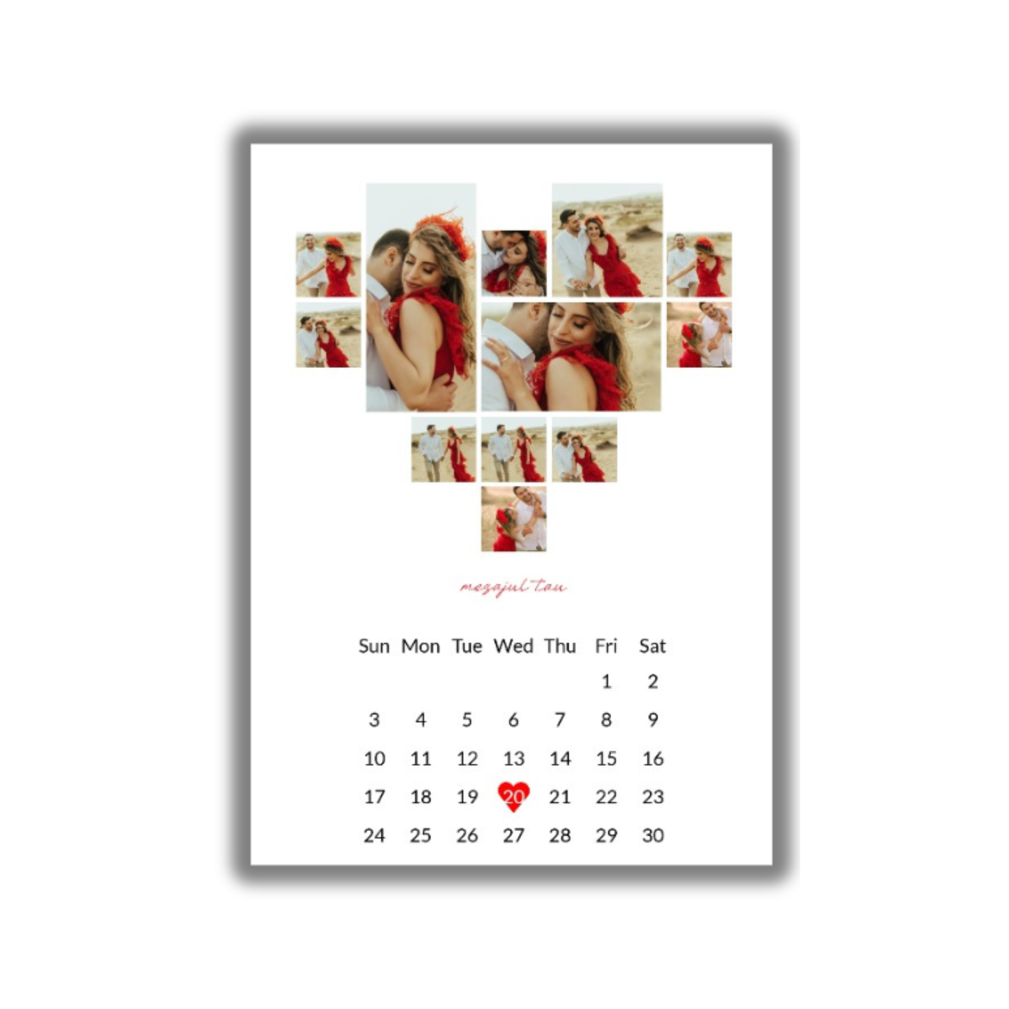 Calendar Personalizat cu Numele și Fotografia Voastră