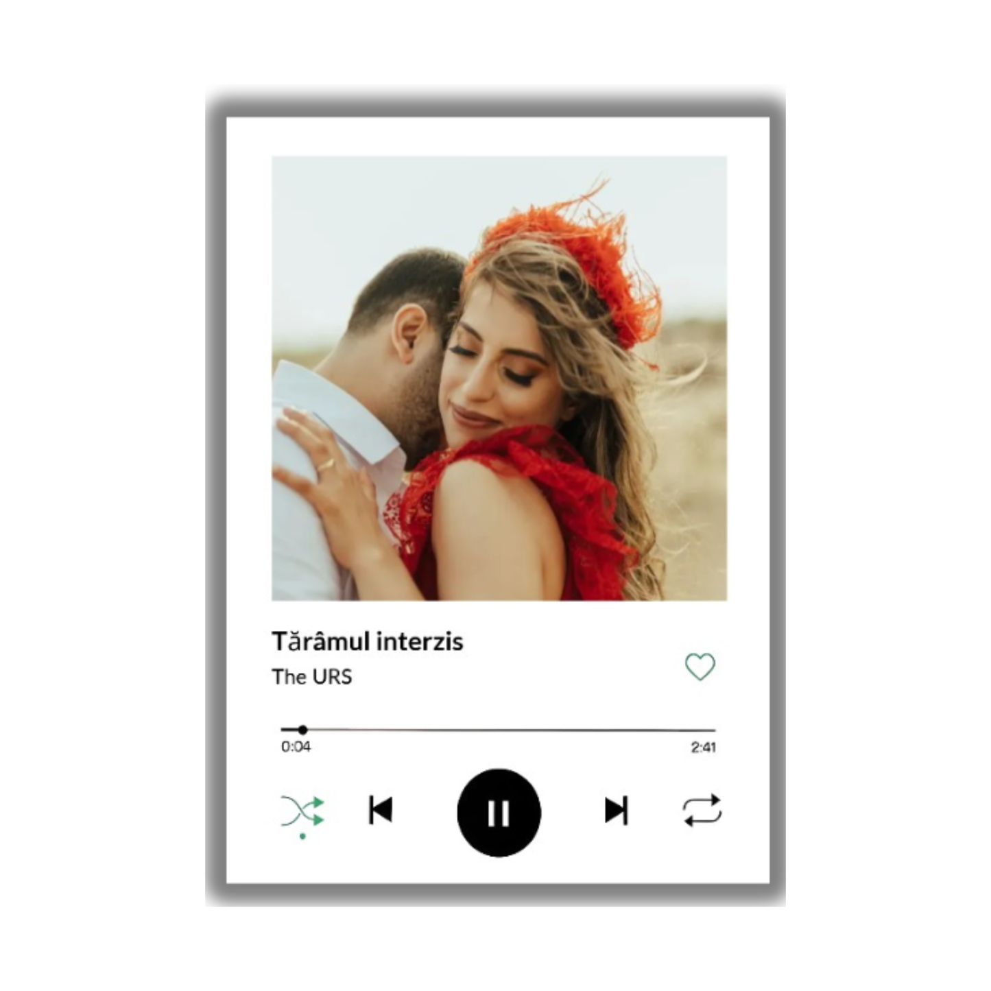 Tablou Personalizat cu Fotografie și Piesa Preferată