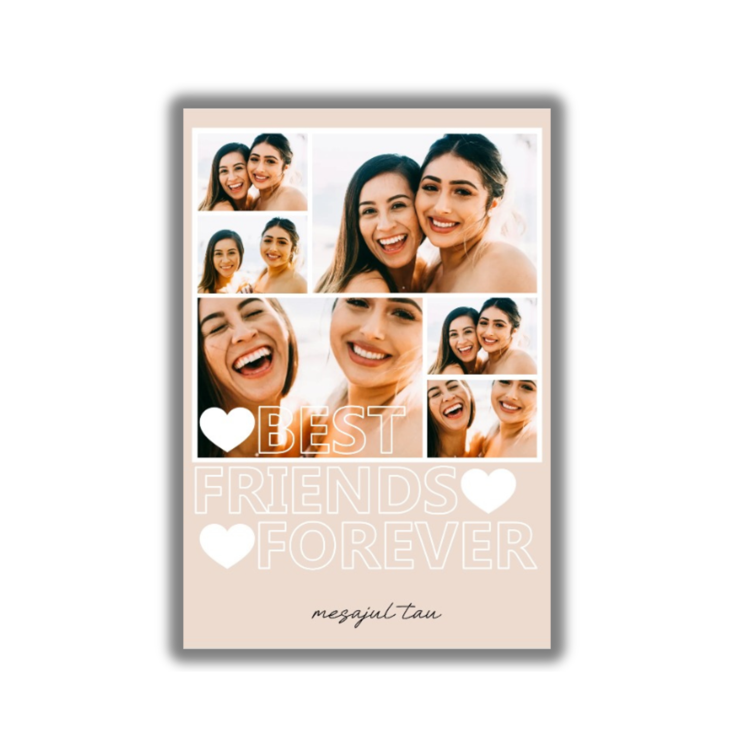 Tablou Personalizat "Best Friends Forever" – Colaj Foto & Mesaj Aniversar