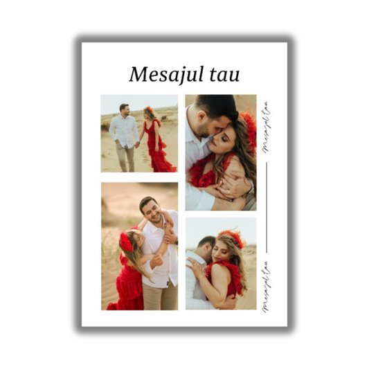 TABLOU Colaj Personalizat cu Nume și Mesaj Personalizat, Povestea Voastră în Imagini