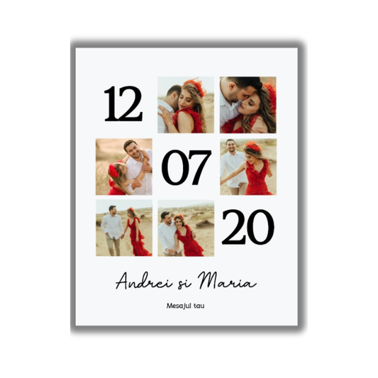 Tablou Canvas Calendar Personalizat cu Numele și Fotografia Voastră
