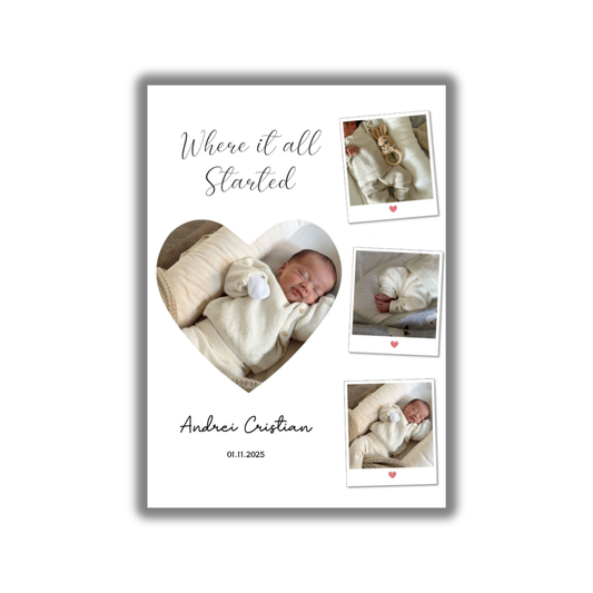Tablou Unic pentru nou născut – Povestea Primei Zile